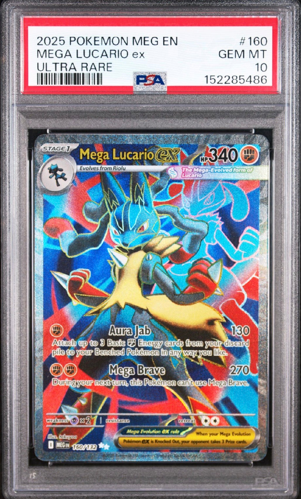 Mega Evolution#160 Mega Lucario ex Ultra Rare PSA 10