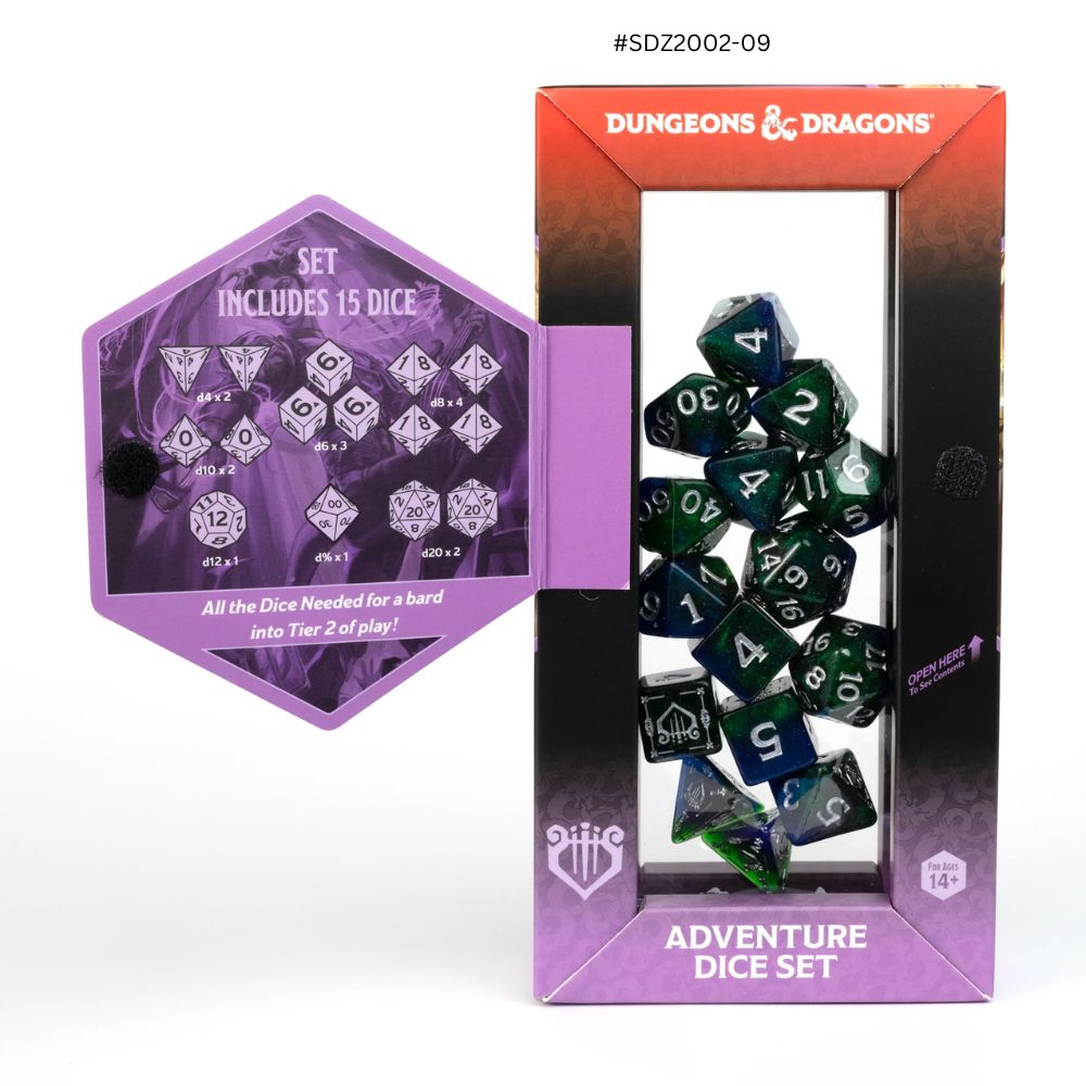 Dungeons & Dragons Adventure Dice - Bard: Blue / Green Dice | Sirius Dice image 1