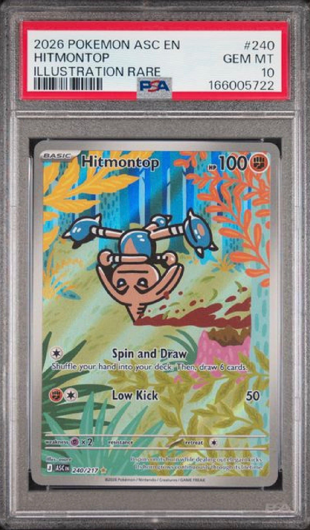 Ascended Heroes #240 Hitmontop Illustration Rare PSA 10