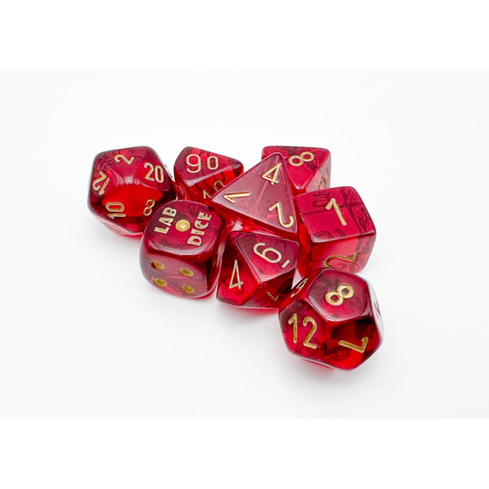 Translucent Crimson/Gold 7-Die Set with Bonus Die / #CHX30058 image 1
