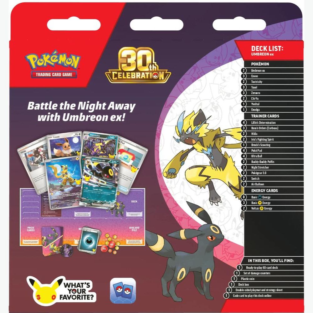 Pokemon 30th Celebration Battle Deck (Umbreon ex) / Zeraora PROMO