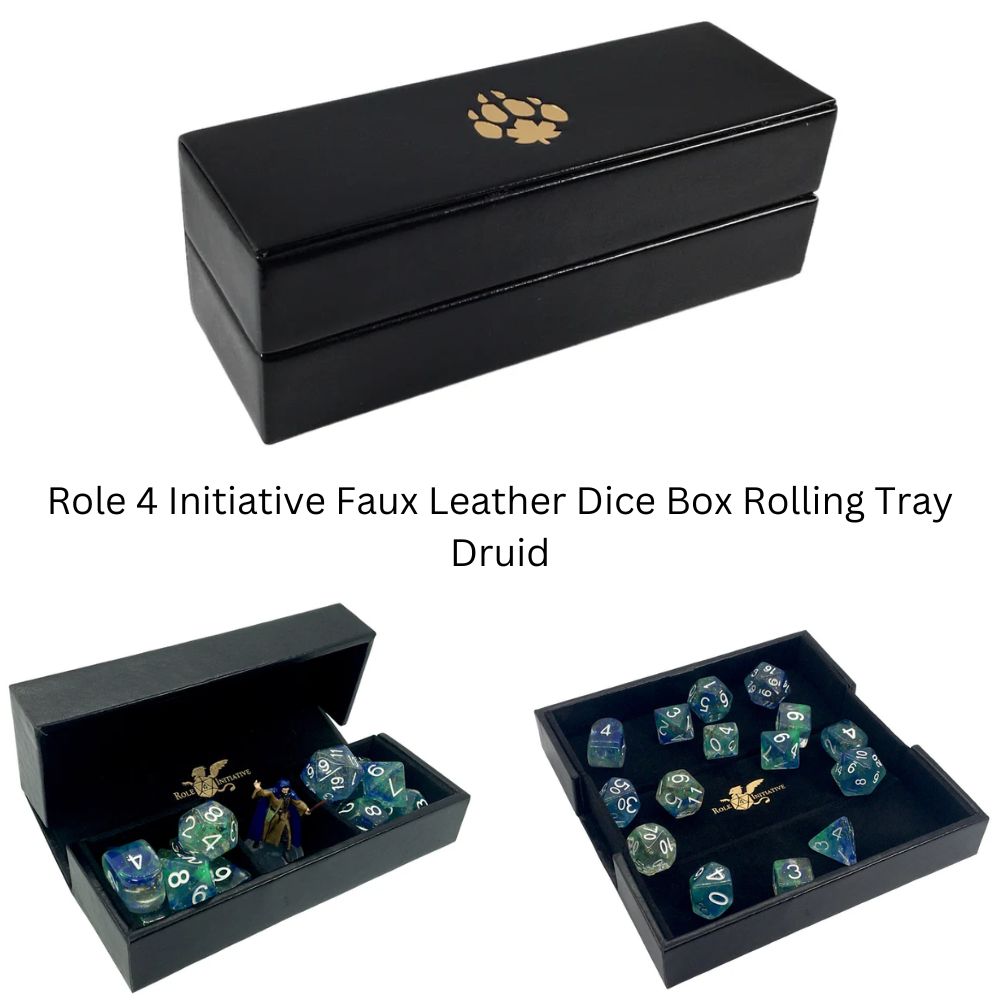 Role 4 Initiative Faux Leather Dice Box Rolling Tray Druid image 0