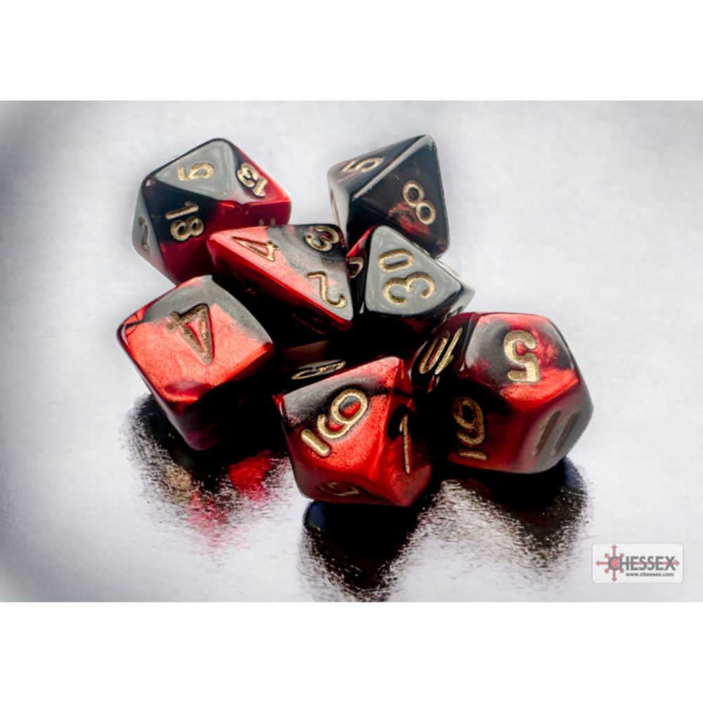 Gemini Mini 7 Die Set Black Red/Gold / #CHX20633 image 0