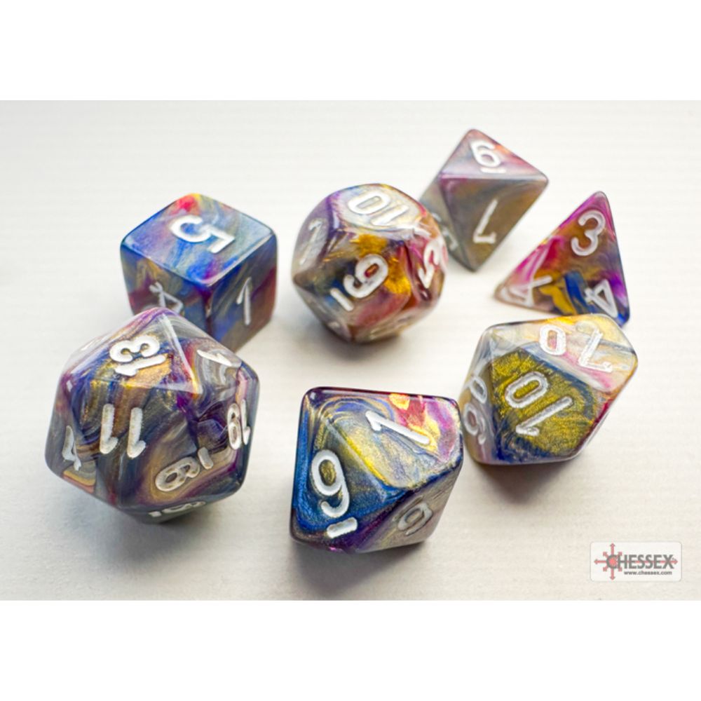 Festive Mini-hedral Carousel/white 7-Die Set / #CHX20440 image 1