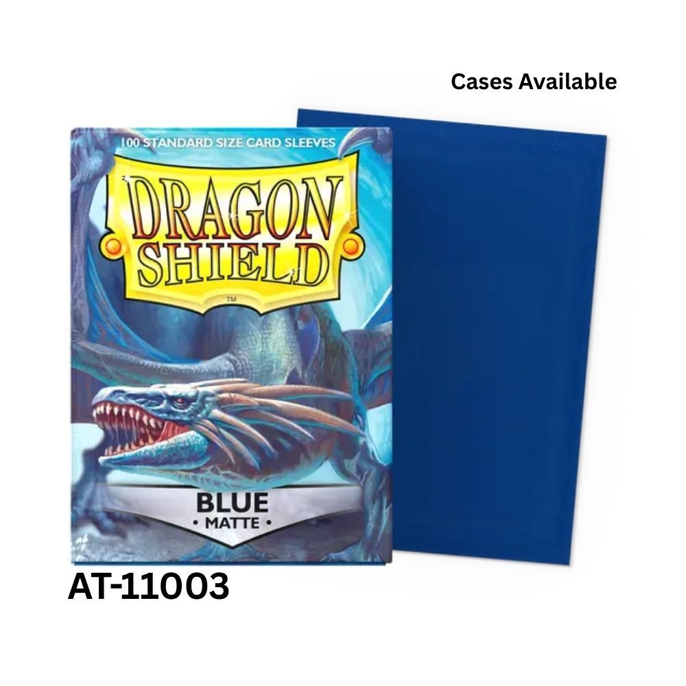 Dragon Shield Sleeves: Standard Matte - Blue 100CT - #AT-11003 / CASES AVA.