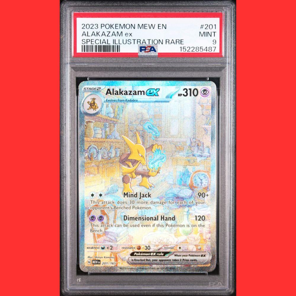 Pokemon Mew EN-151 #201 Alakazam ex SIR PSA 9