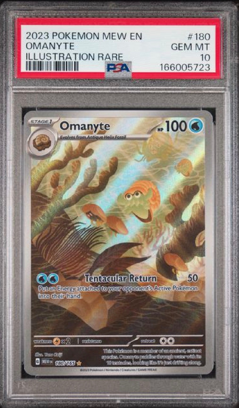 Pokemon MEW EN-151 #180 Omanyte Rare PSA 10