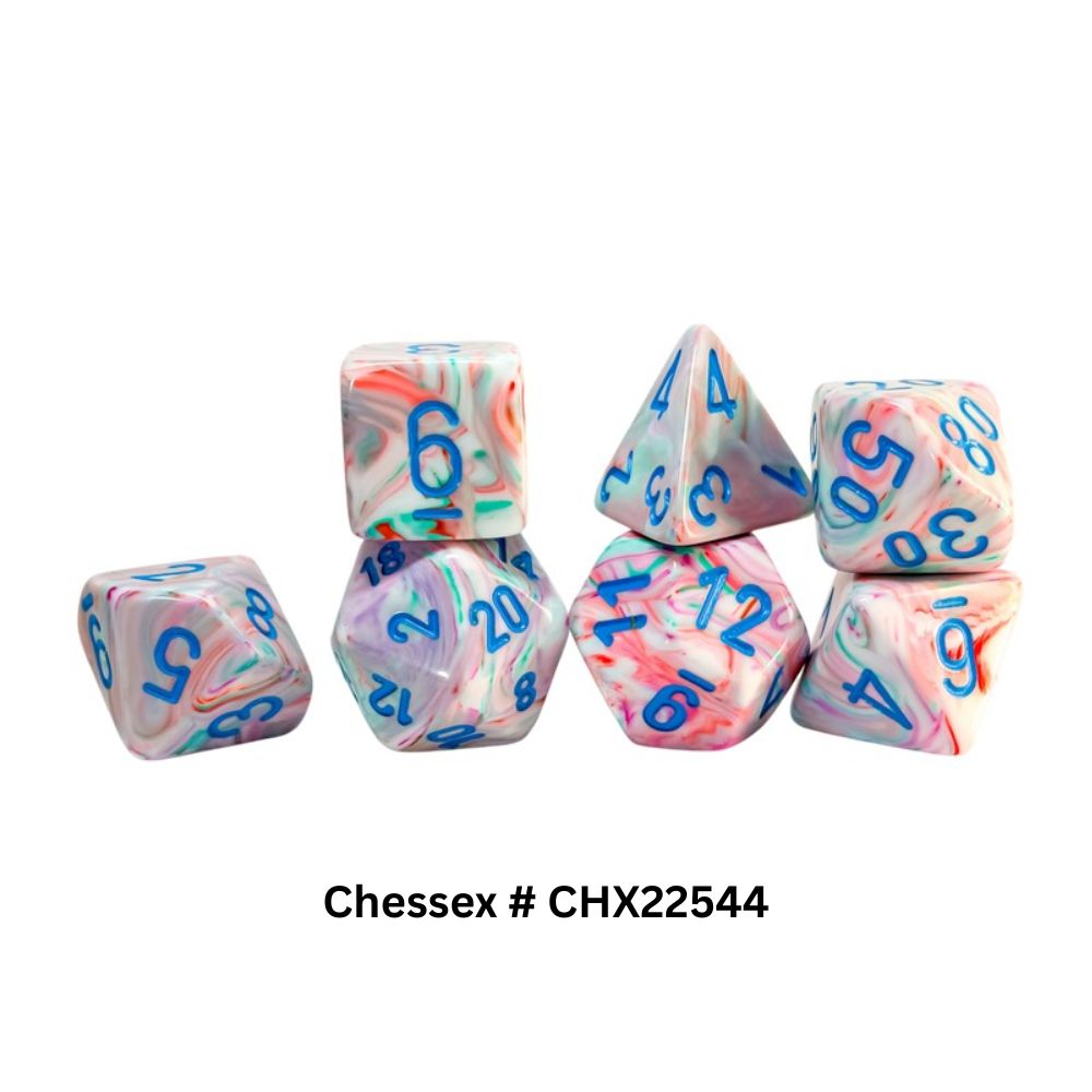 Festive Mega-hedral Pop Art/blue 7-Die Set CHX22544