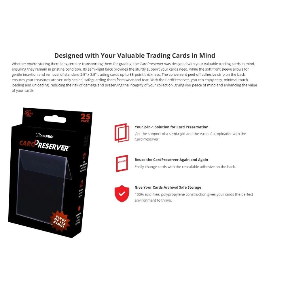 Ultra Pro Card Preserver 500-Count # ULPSL16090 / Sealed Case