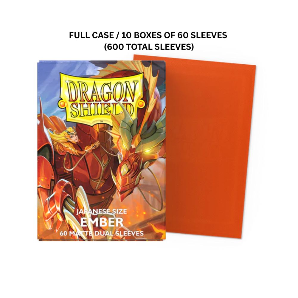 (X10) Dragon Shield Sleeves: Japanese Matte Dual - Ember 60CT / # AT-15154