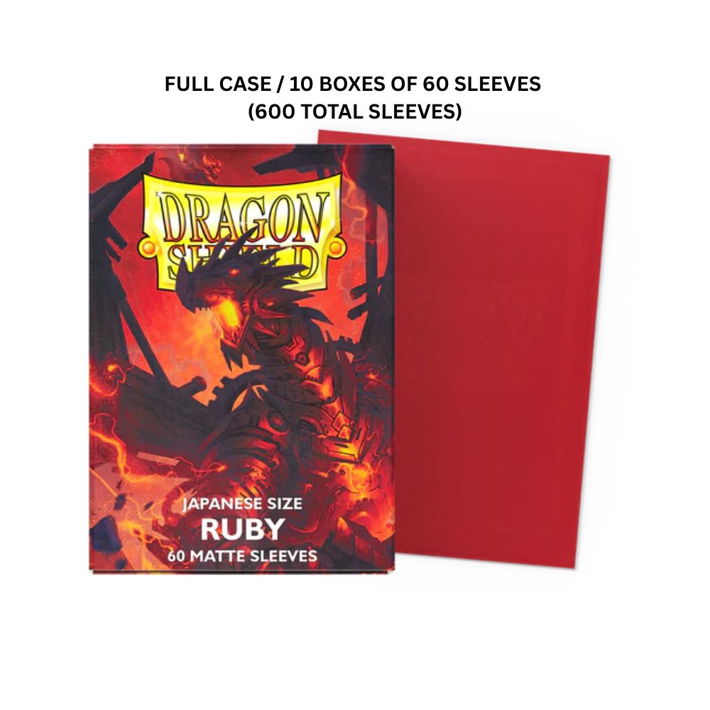 (X10) Dragon Shield Sleeves: Japanese Matte - Ruby 60CT / AT-11137