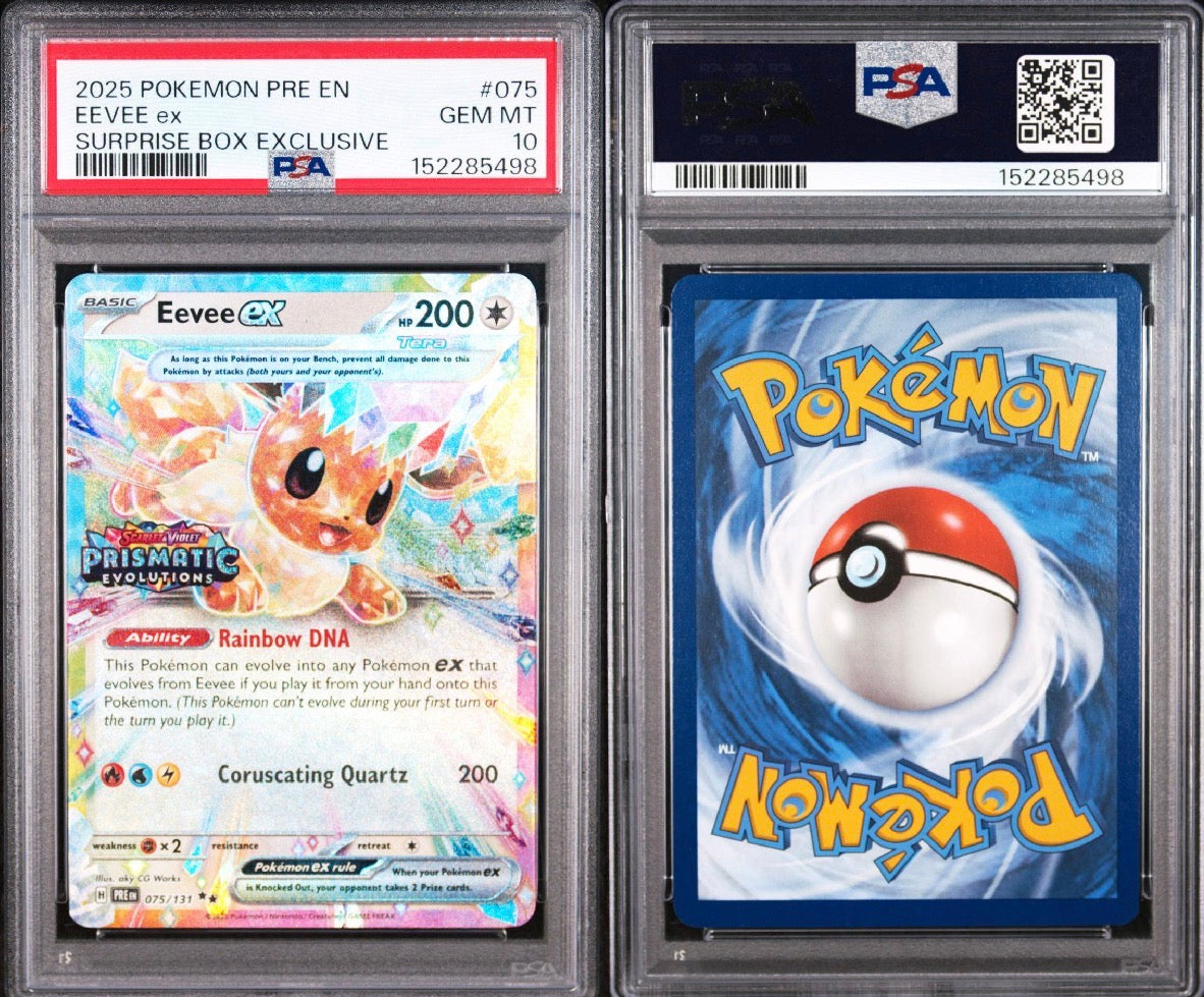 Prismatic Evolutions #75 Eevee ex Surprise Box Exclusive PSA 10