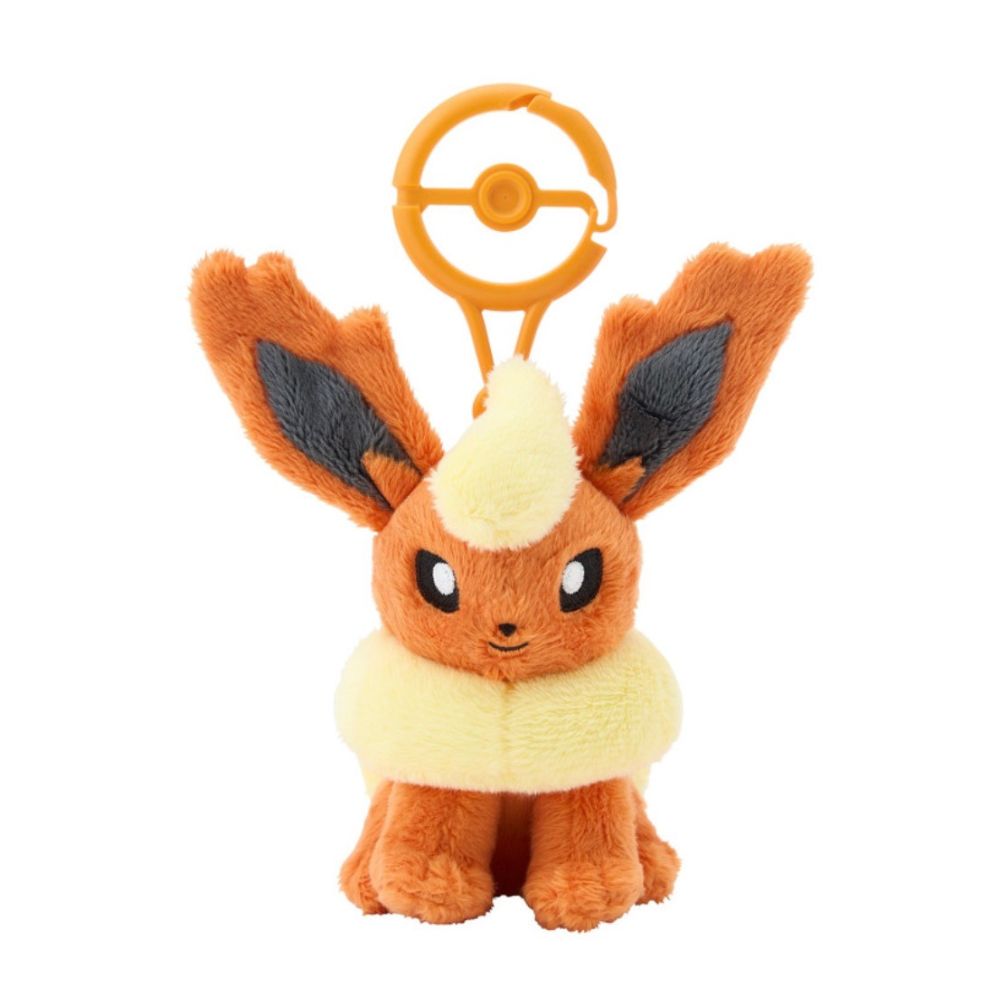 Pokemon Center Original Plush Mascot Keychain with Carabiner Flareon