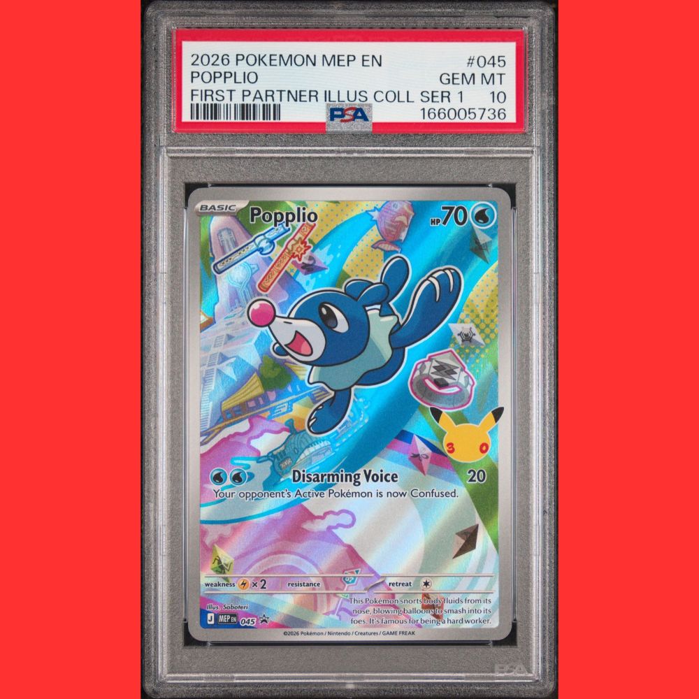 First Partner IR Series 1 Black Star Promo #045 Popplio PSA 10