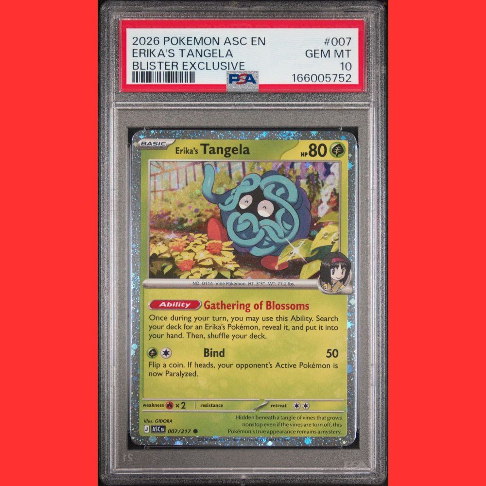 Pokemon Ascended Heroes #007 Erika's Tangela Blister Exclusive PSA 10