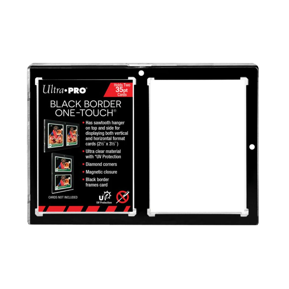 35PT 2-Card Black Border UV ONE-TOUCH Magnetic Holder - Ultra Pro Toploaders