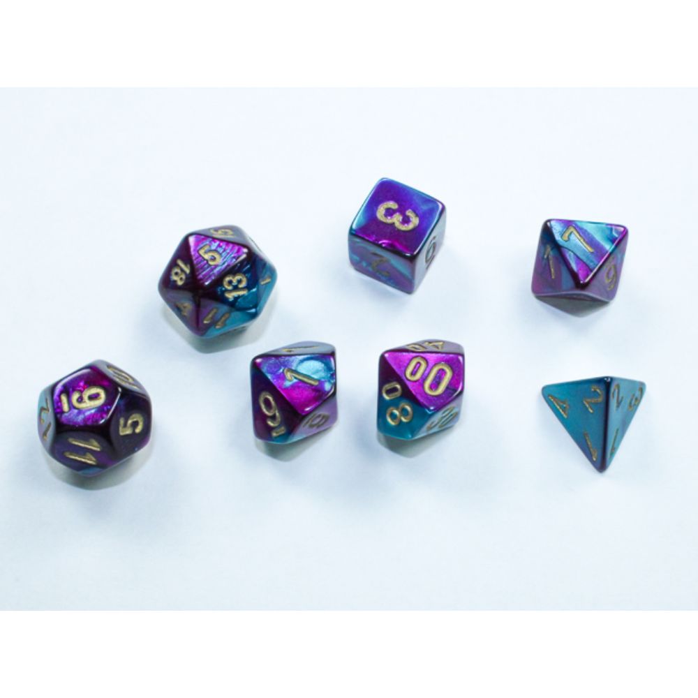 Gemini Mini-hedral Purple-Teal/gold 7-Die Set / #CHX20649 image 0