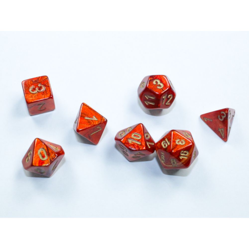 Scarab Mini-hedral Scarlet/gold 7-Die Set / #CHX20414 image 0