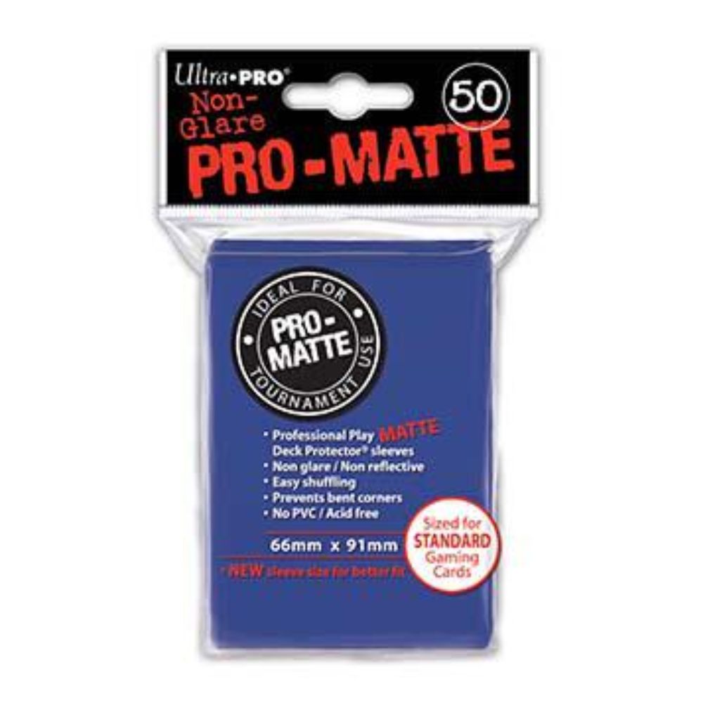 Ultrapro Pro Matte Blue Non-Glare Deck Protectors (Regular Size- 50 Ct) image 0