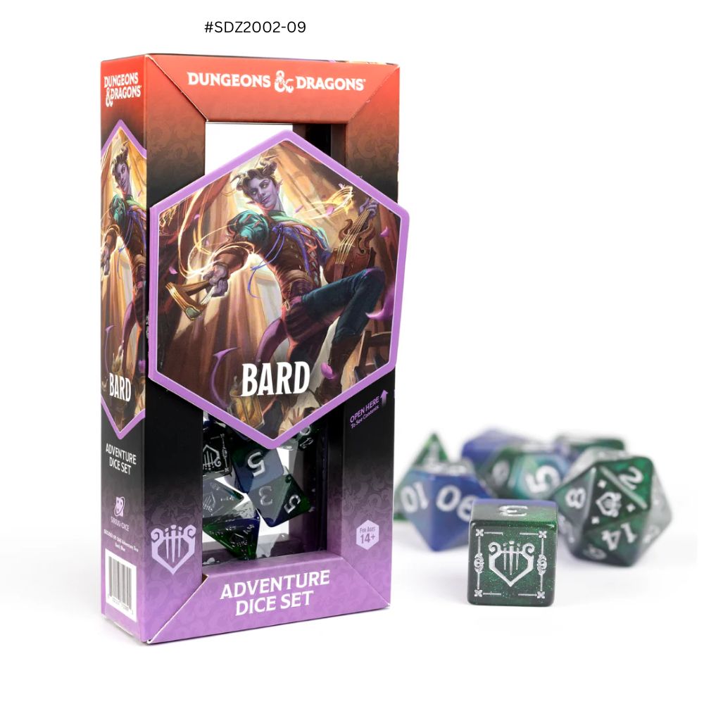 Dungeons & Dragons Adventure Dice - Bard: Blue / Green Dice | Sirius Dice image 0