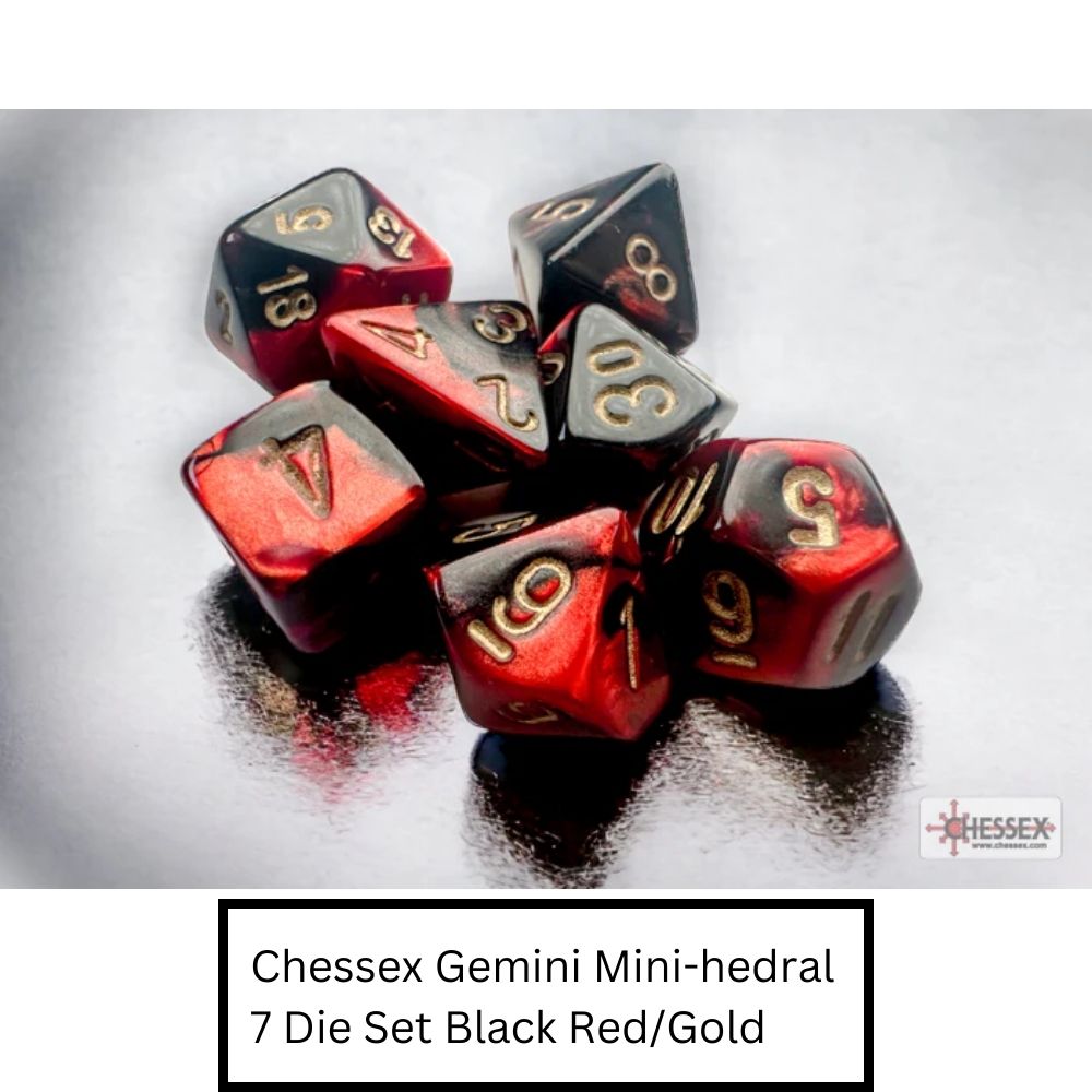 Gemini Mini-hedral Black-Red/gold 7-Die Set / CHX20633 image 0