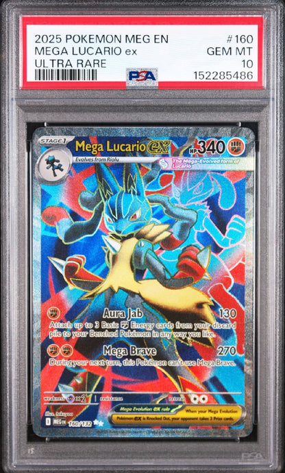 Mega Evolution#160 Mega Lucario ex Ultra Rare PSA 10