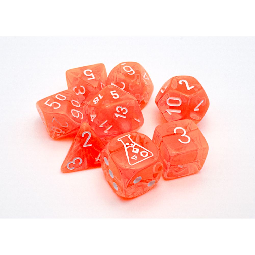 Translucent Neon Orange/White 7-Die Set with Bonus Die / #CHX30060 image 1
