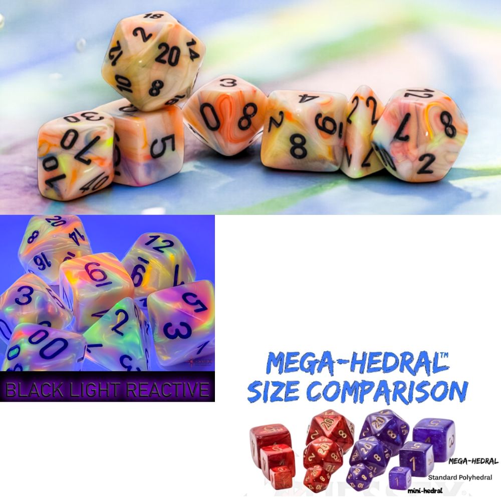Festive Mega-hedral Circus/black 7-Die set / #CHX22442 image 0