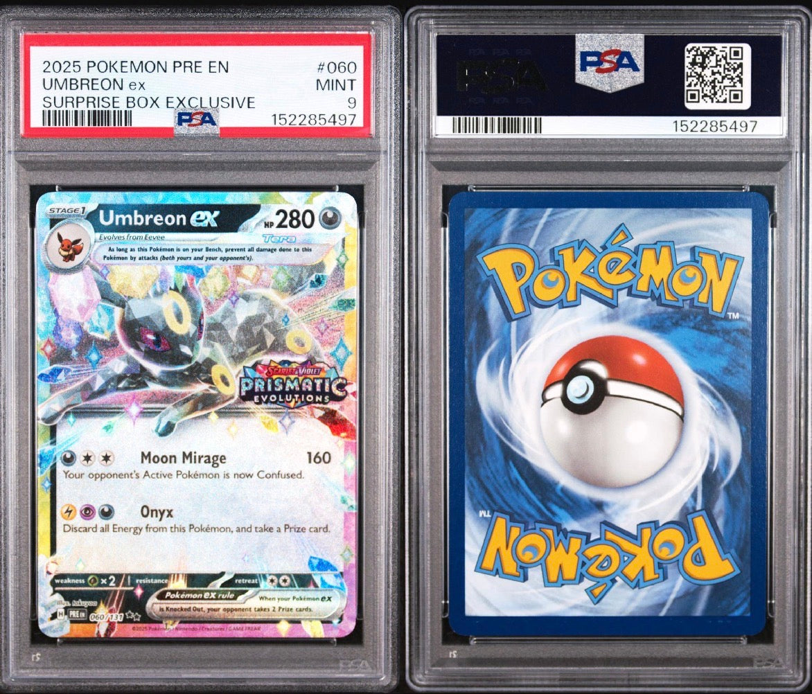 Prismatic Evolutions #70 Umbreon ex Surprise Box Exclusive PSA 9
