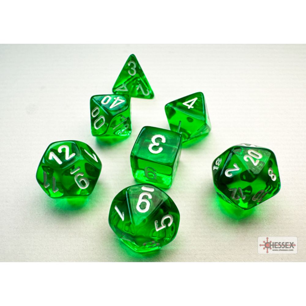 Translucent Mini 7 Die Set Green/White / #CHX20375 image 1