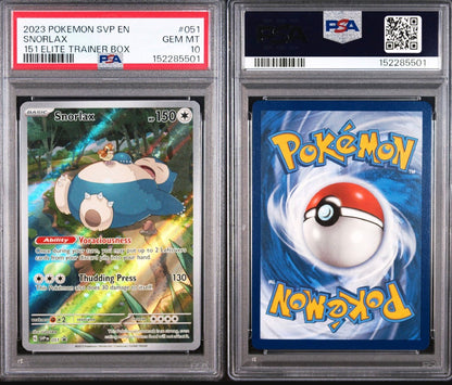 BLACK STAR PROMO 151 ELITE TRAINER BOX SNORLAX PSA 10