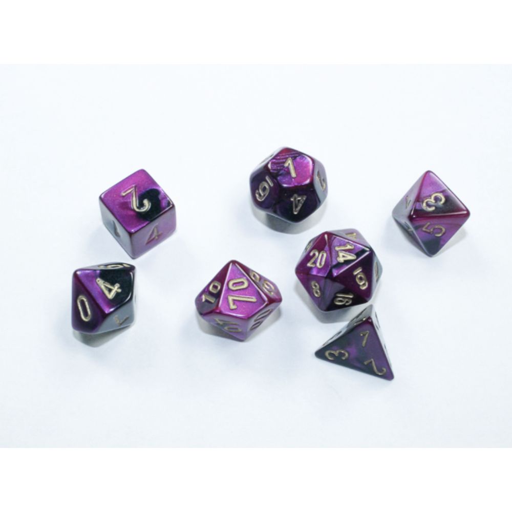 Gemini Mini-hedral Black-Purple/gold 7-Die Set / CHX20640 image 0