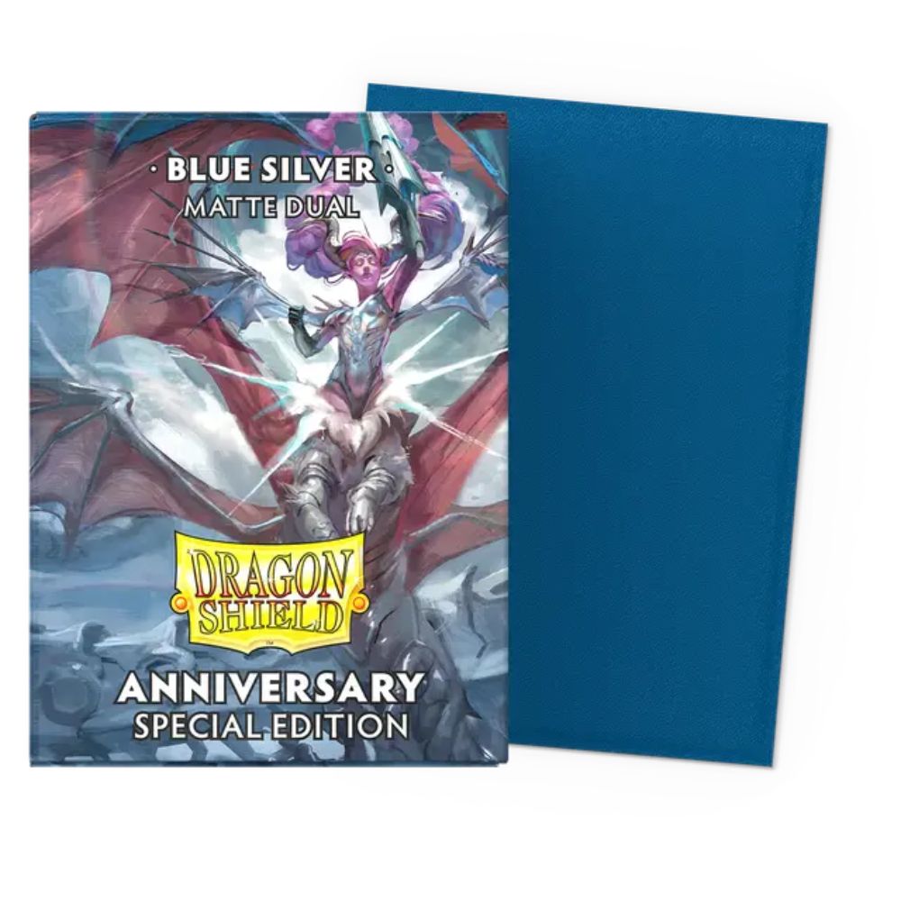 Dragon Shield Sleeves: Standard Matte Dual 25th Anniversary - Blue Silver 100CT image 0