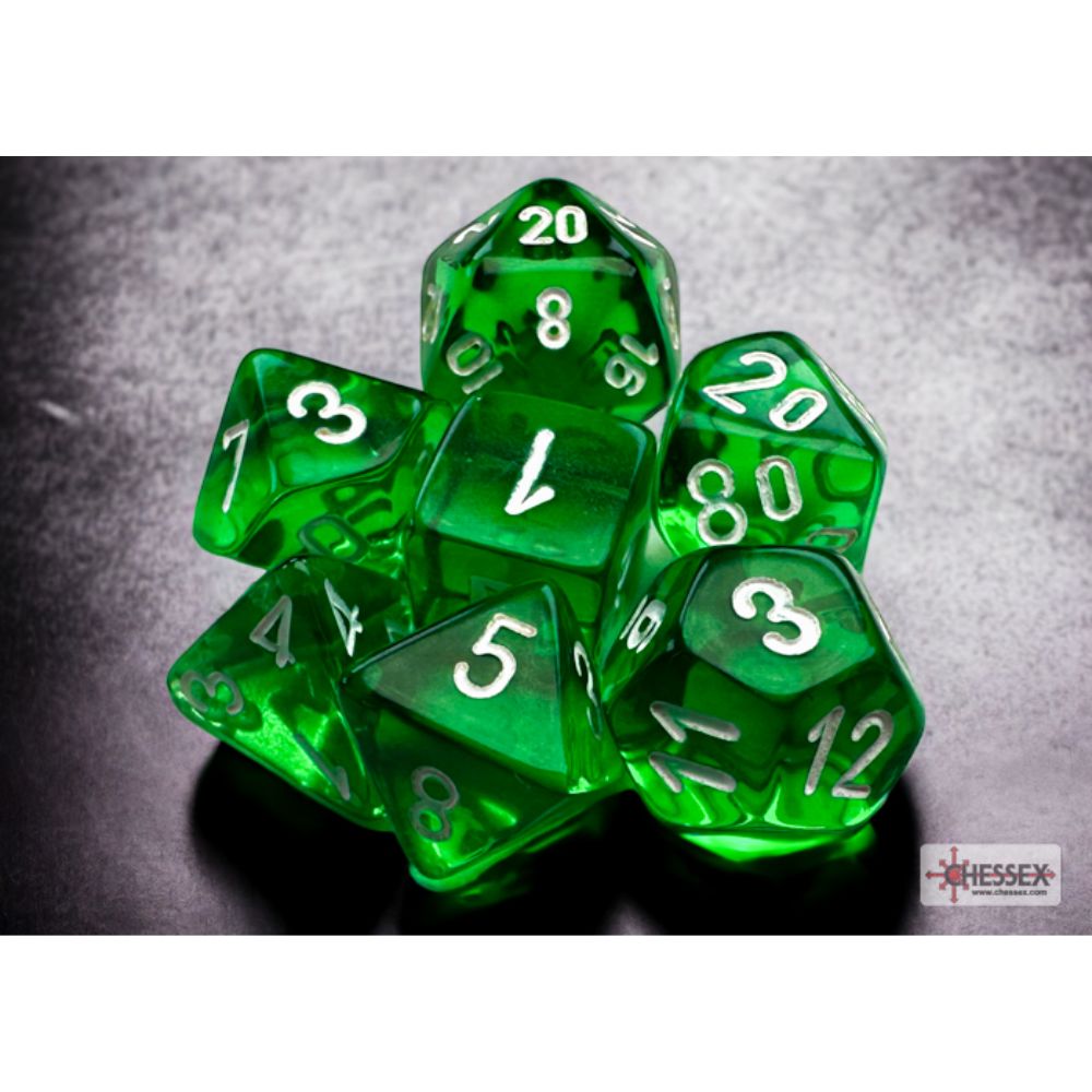 Translucent Mini 7 Die Set Green/White / #CHX20375 image 0
