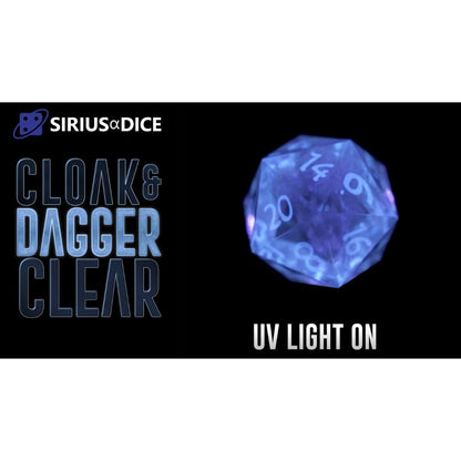 Sirius Dice - Cloak and Dagger Clear Dice Set image 4