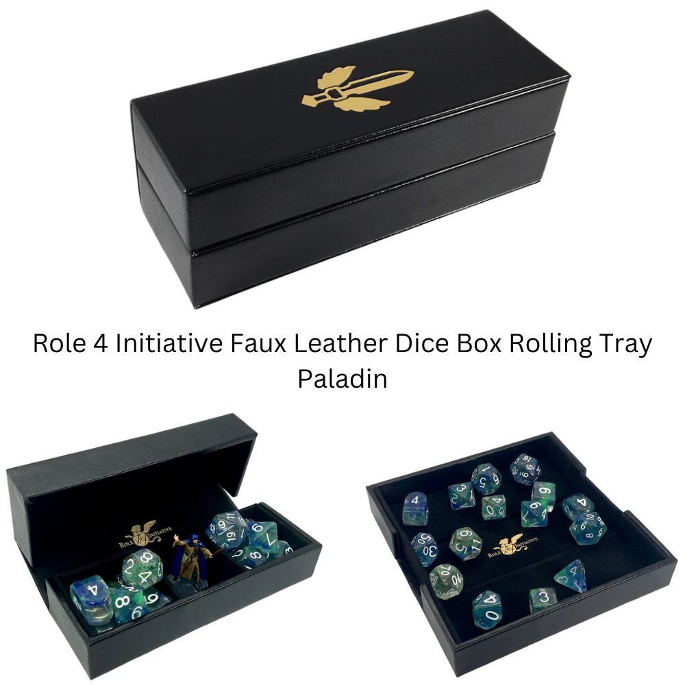 Role 4 Initiative Faux Leather Dice Box Rolling Tray Paladin image 0