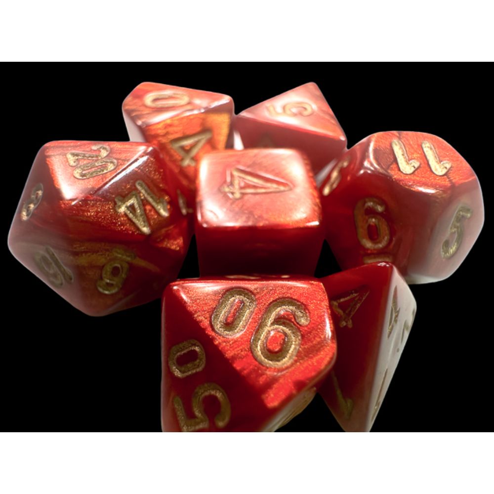 Scarab Mini-hedral Scarlet/gold 7-Die Set / #CHX20414 image 1