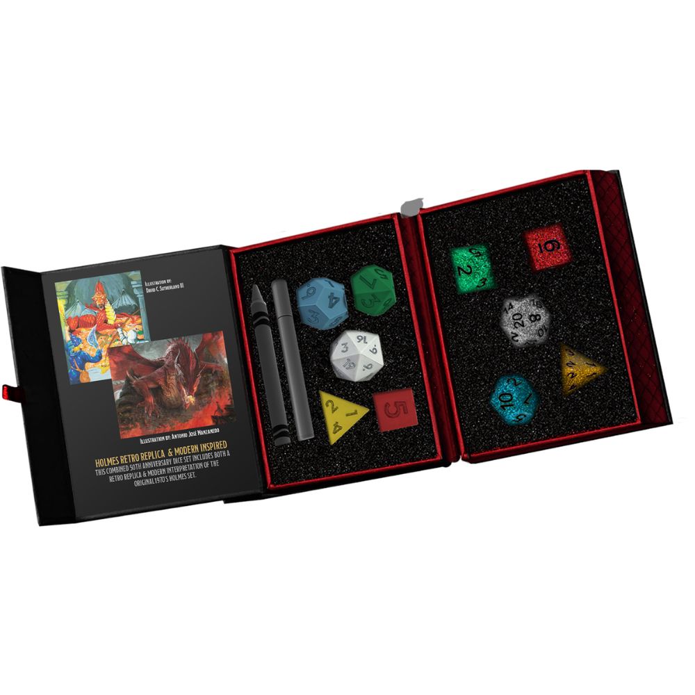 D&D 50th Anniversary - Holmes Retro & Modern Polyhedral Dice Set : FanRoll image 0