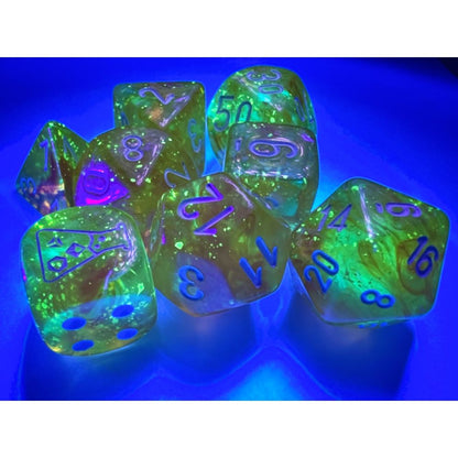 Borealis Canary/white Luminary Polyhedral 7-Dice Set (with bonus die) /CHX30053 image 0