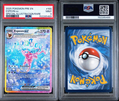 Prismatic Evolutions #155 Espeon ex Special Illustration Rare PSA 9
