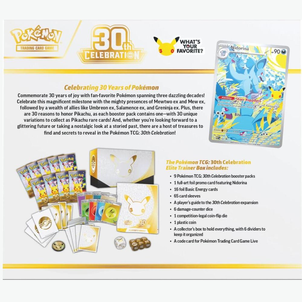 Pre-Order 9/16/26 Release: Pokemon 30th Celebration Elite Trainer Box