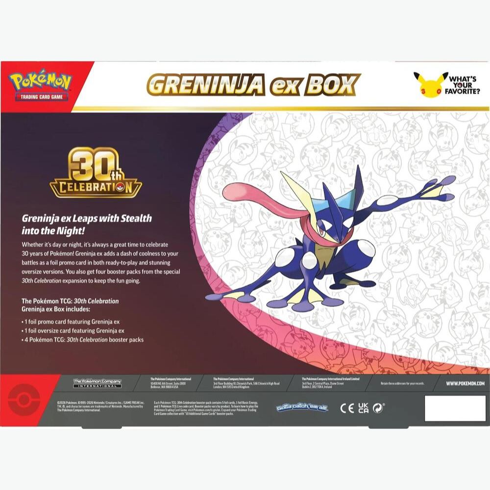 Pre-Order 9/16/26 Release: 30th Celebration Greninja ex Collection Box