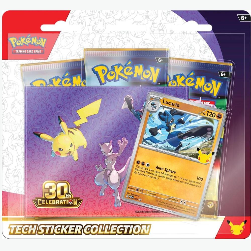 Pre-Order 9/16/26 Release: 30th Celebration Tech Sticker Collection Exeggutor & Lucario