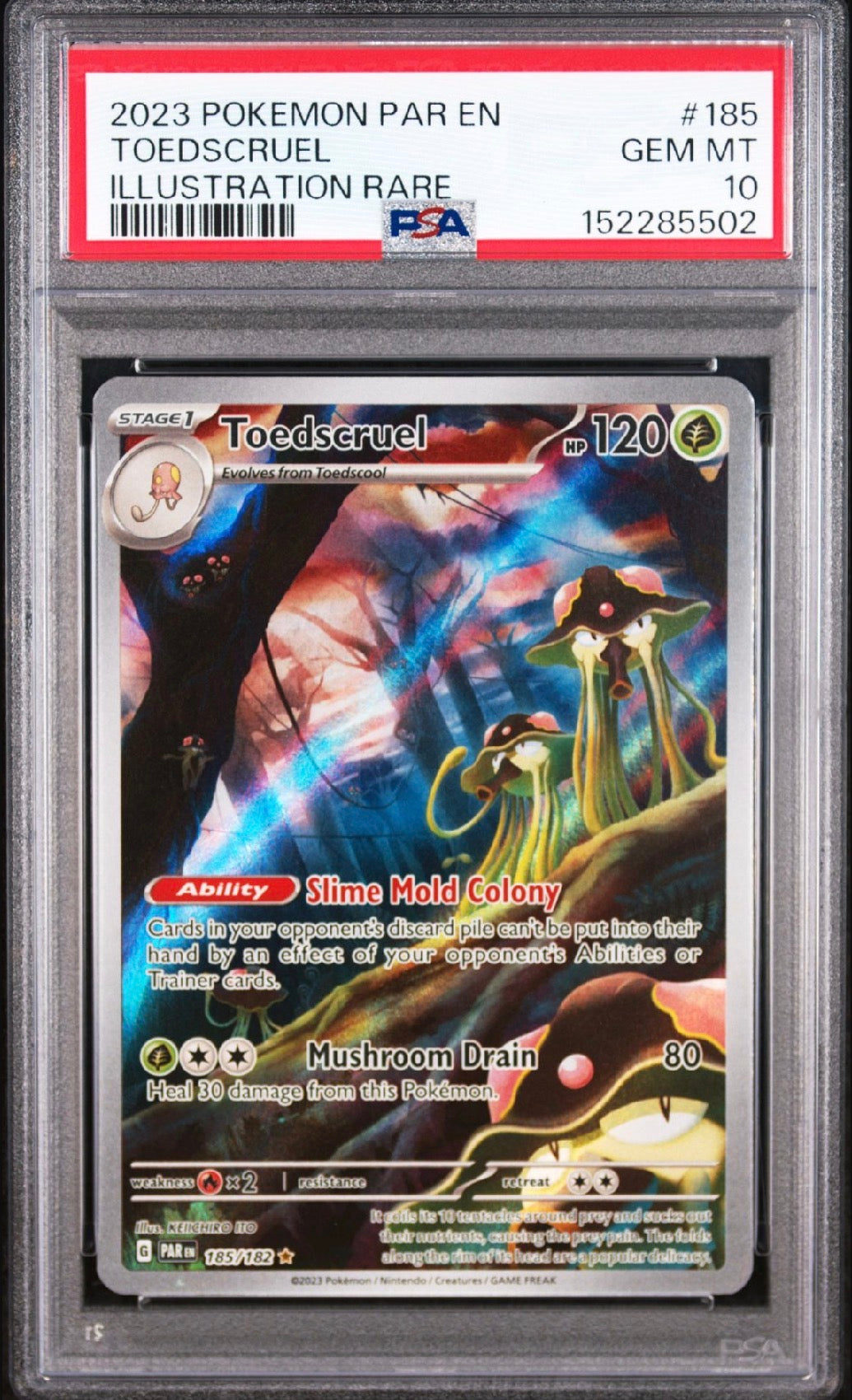 Paradox Rift Toedscruel #185/182 Illustration Rare PSA 10
