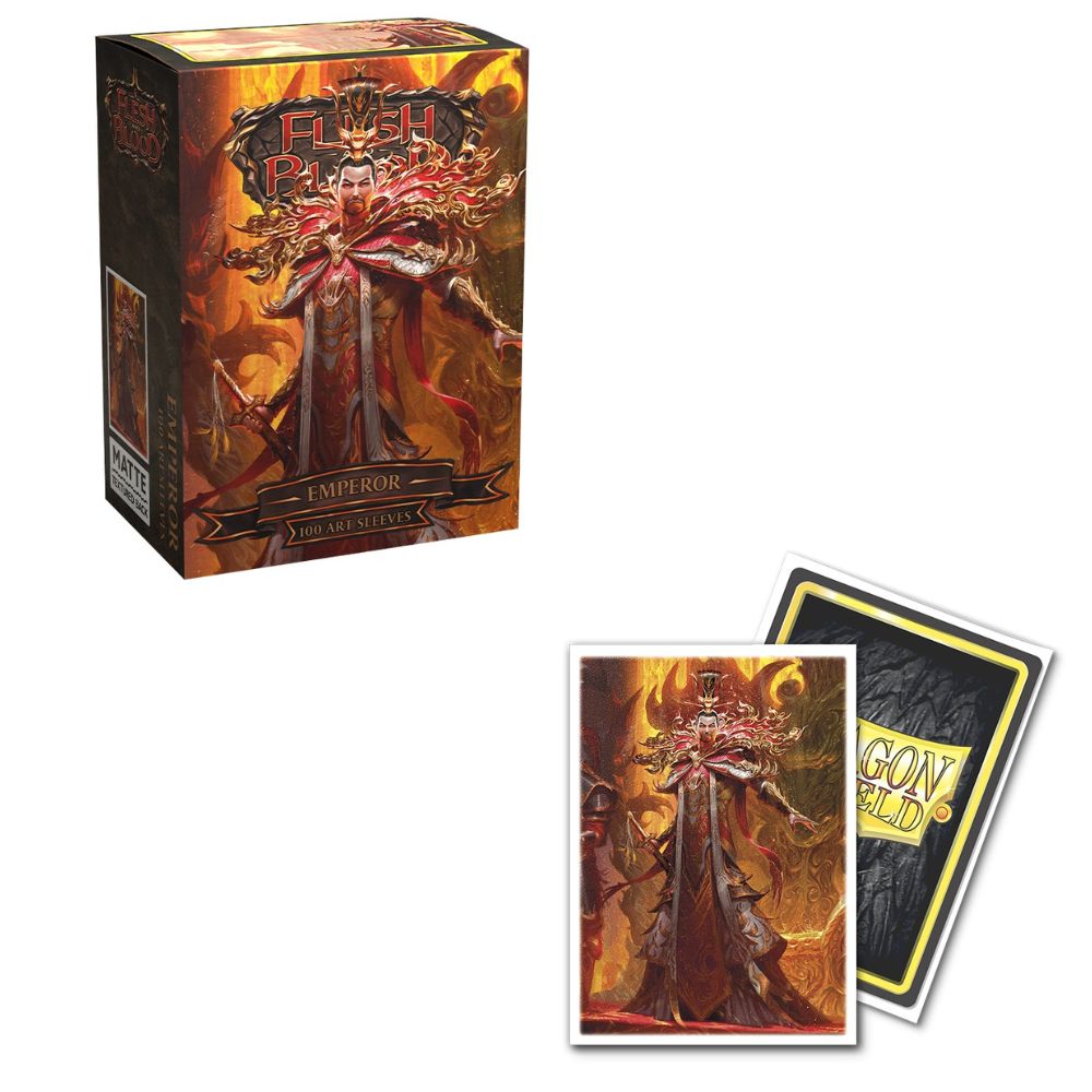 Flesh and Blood - The Emperor of Volcor 100CT Dragon Shield Sleeves: Standard Br image 0