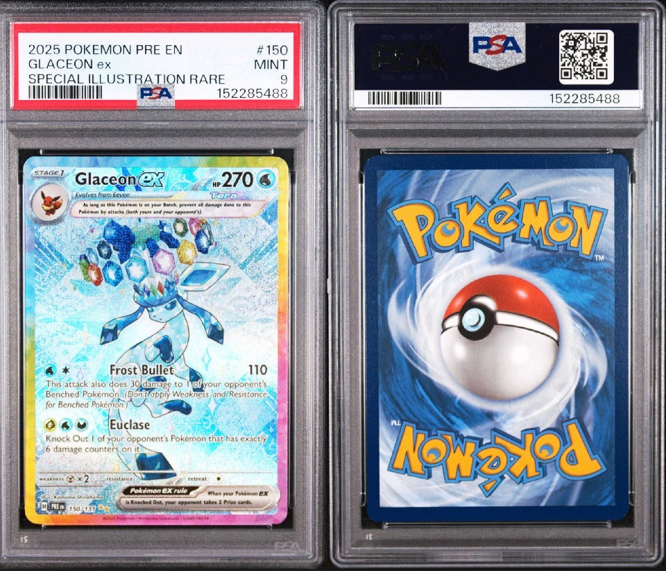 Prismatic Evolutions #150 Glaceon ex Special Illustration Rare PSA 9
