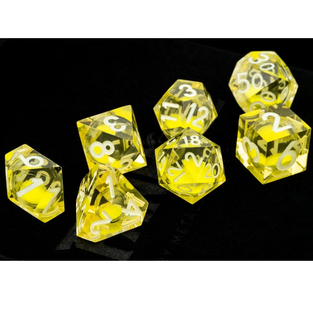 FanRoll: 7CT Liquid Core Elixir Shadow Light Polyhedral Dice Set image 1