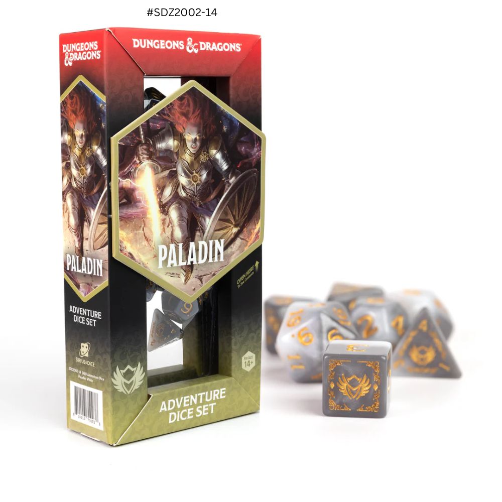 Dungeons & Dragons Adventure Dice - Paladin: White / Grey | Sirius Dice image 0