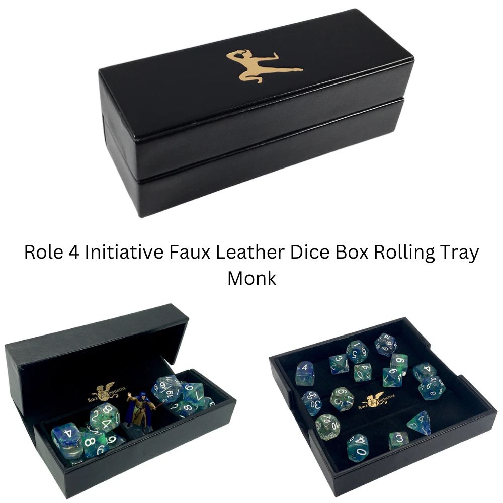 Role 4 Initiative Faux Leather Dice Box Rolling Tray Monk image 0