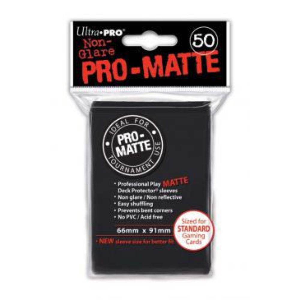 Ultrapro Pro Matte Black Non-Glare Deck Protectors (Regular Size- 50 Ct) image 0